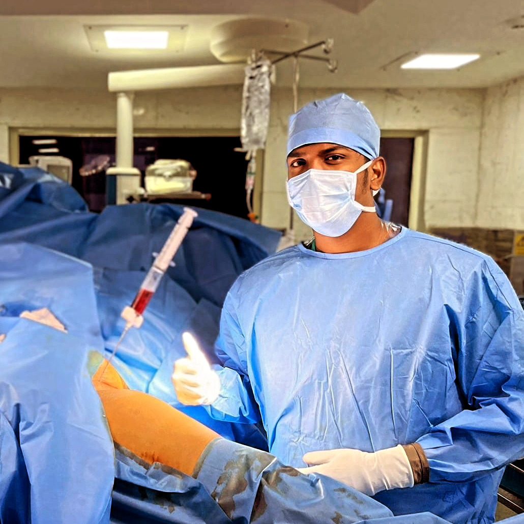 Orthobiologics PRP injection treatment being administered